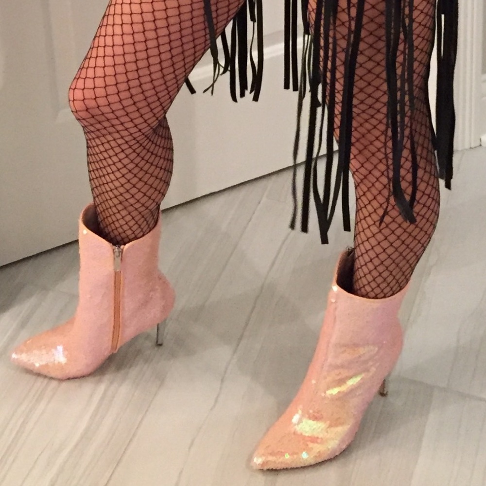Pink sequin stiletto boots  ***SOLD*** - Picture 8 of 8